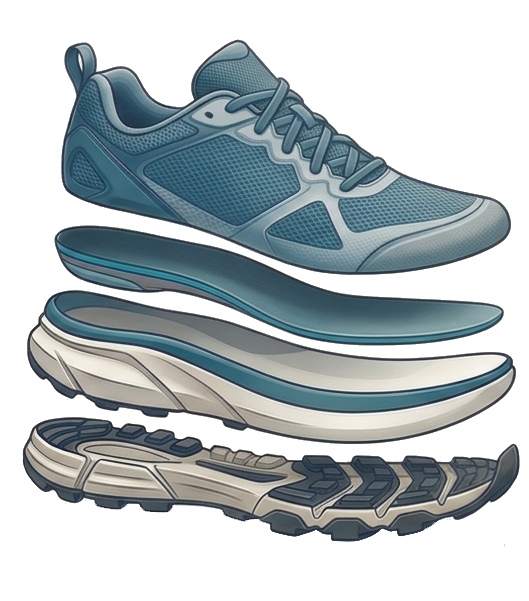 The parts of a shoe